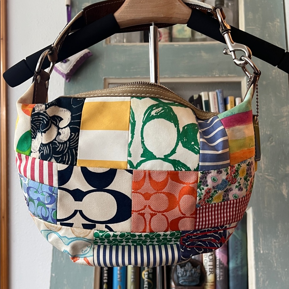VINTAGE Y2K COACH Colorful Patchwork HOBO Women's Bag purse - Picture 11 of 11